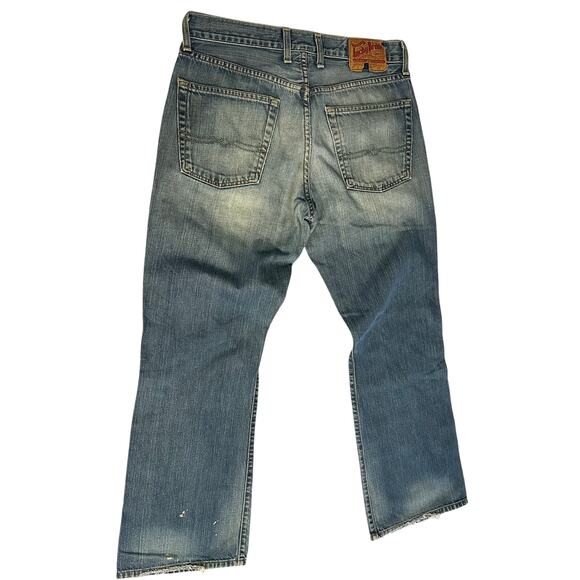 Vintage Lucky Brand Jeans Size 32 90’s Blue Fade Dungarees Cloverleaf Made USA - Picture 2 of 12